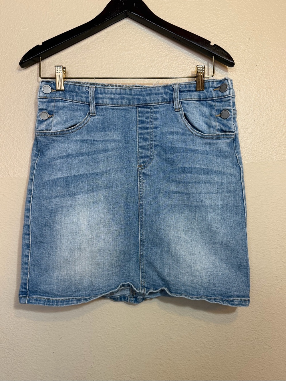 Black Label by C'est Toi Denim Mini Skirt Light Wash Sz L